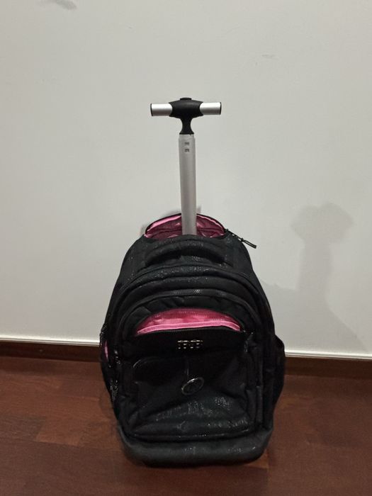 Mochila Escolar Rodinhas Rebecca Bonbon Gliter