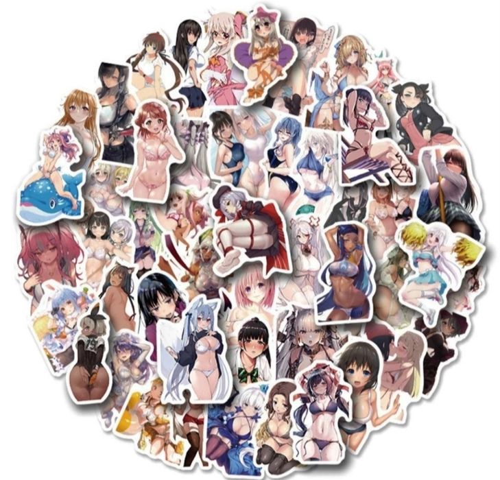 Стикеры аниме хентай девушки sexy набор наклейки виниловые стикерпак