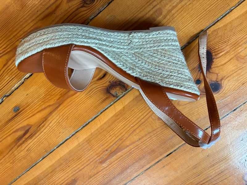 Espadryle brązowe na koturnie 40 NOWE