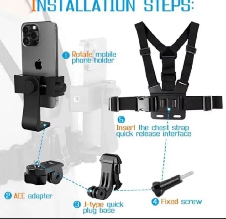 Кріплення для телефону екшн камери на груди крепление грудь экшн