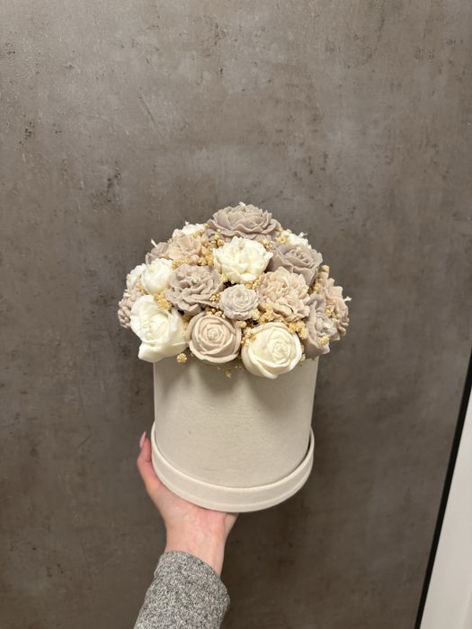 Świece sojowe candle box bukiet ze świec flower box komunia