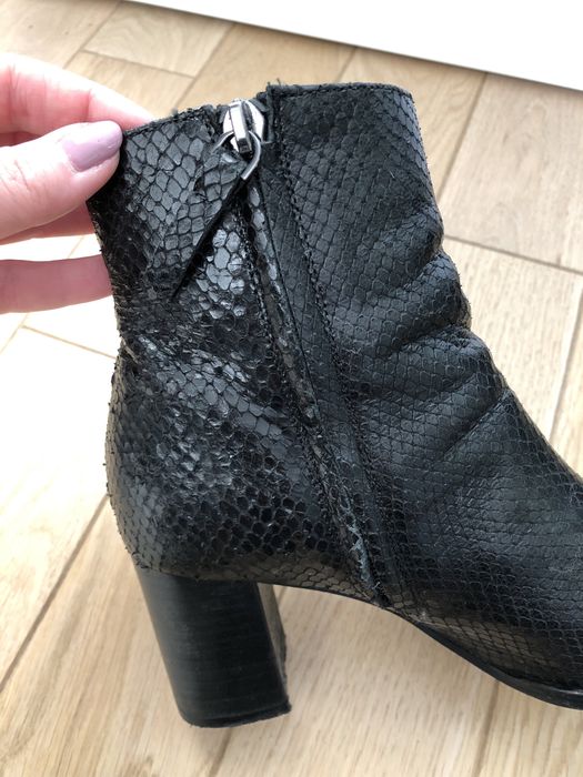 Botki Massimo Dutti skórzane ze zwierzęcym wzorem