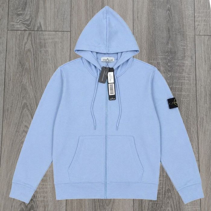 АКЦІЯ! Кофта stone island Блакитна | Синя Зіп-худі Стон Айленд | Зіпка Стонік