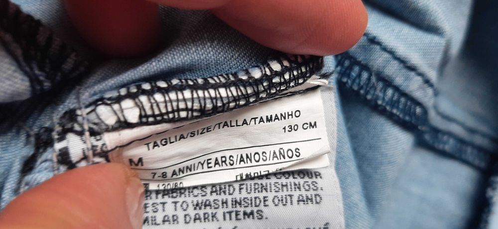 Sukienka dziewczęca jeansowa Benetton 128 cm JAK NOWA