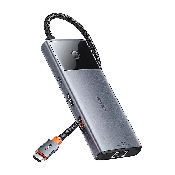 HUB USB 6w1 Baseus Metal Gleam Series II USB-A/USB-C/USB-C PD/HDMI/RJ4