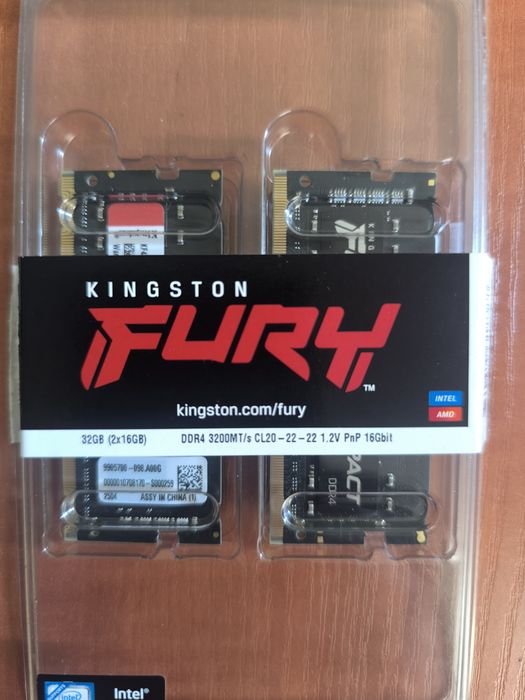 Pamięć RAM Kingston FURY 32GB (2x16GB) 3200MHz CL20 Impact SODIMM