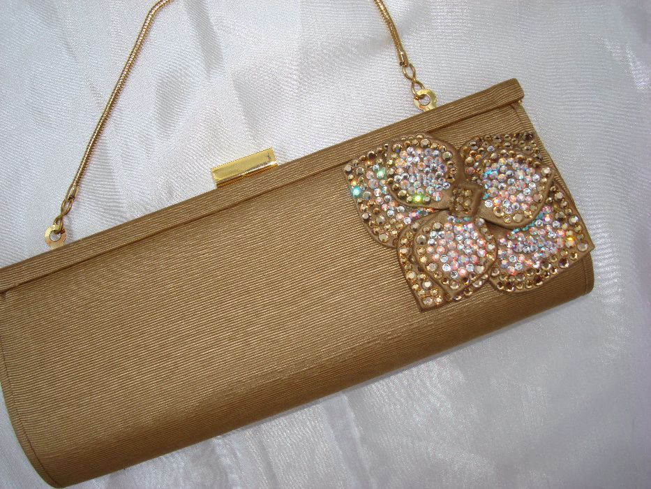 DUNE клатч нов на подарок 26*11см цеп 50см позолота