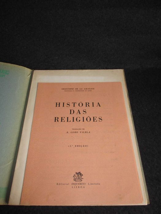 Livro História das Religiões Chantepie de La Saussaye 2ª ed Fascículos