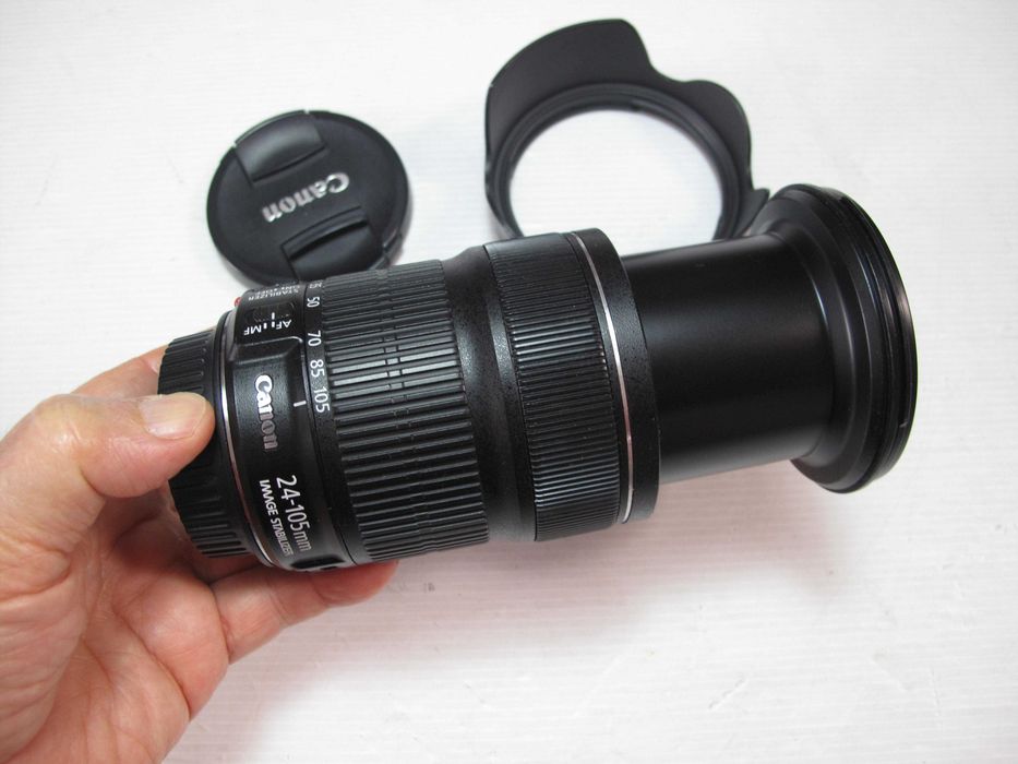 Canon EF 24-105 L IS STM completa bol estado geral conforme fotos