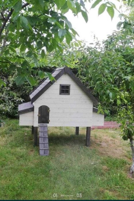 Piękny kurnik STELLA XL - Biały  dla 15 kur