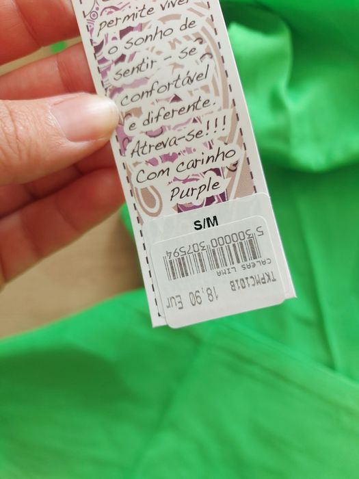 Calça verde fluorescente