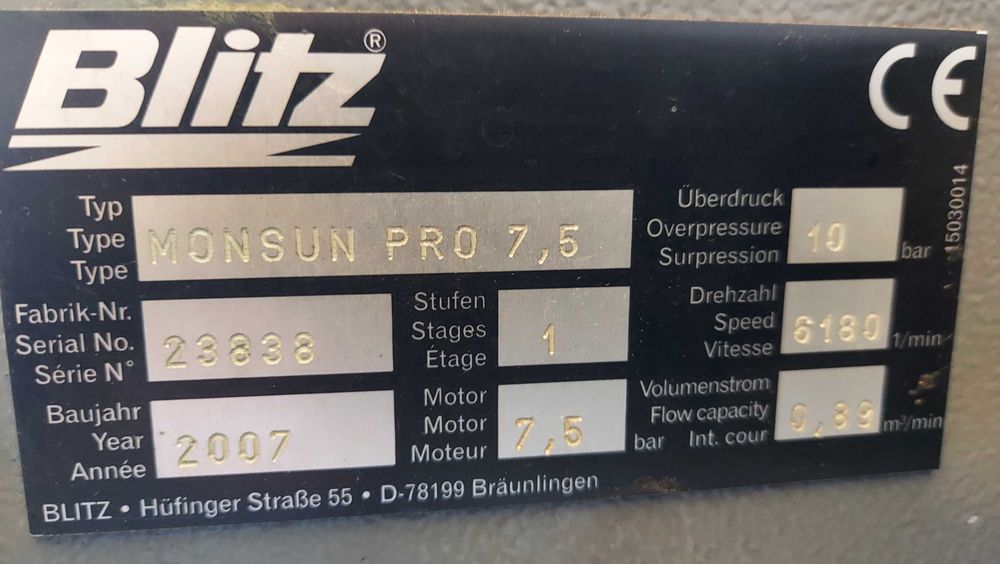 Kompresor śrubowy BLITZ Monsun Pro + osuszacz ziębniczy
