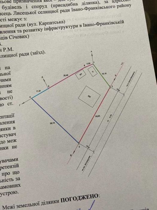 Продаж земельної ділянки під забудову, Лисець.
