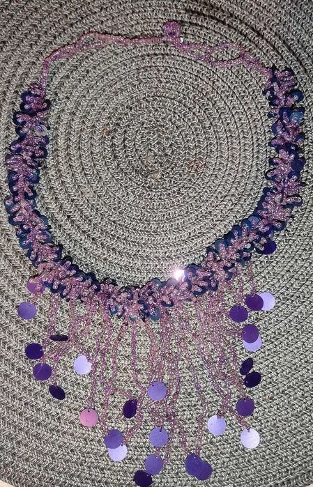 naszyjnik koraliki cekiny boho India shop hippie etno cekiny