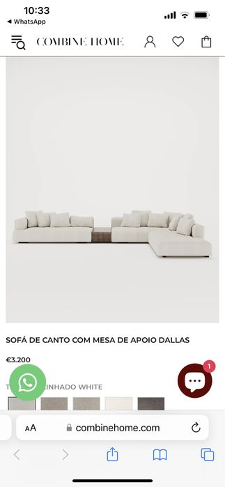 Sofa de canto 3.00mt x 3.50mt com 18meses de uso