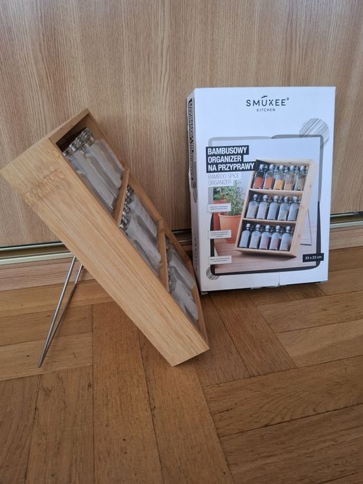 Bambusowy organizer, stojak na przyprawy.