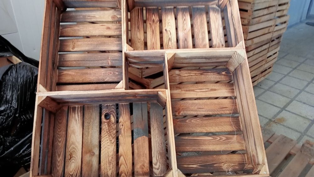 Skrzynka duża ilość skrzynki drewniane 60x40x20 opalane od środka
