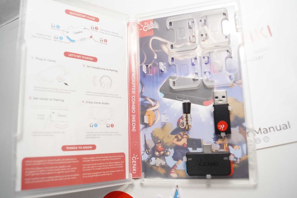 GENKI Adapter audio Bluetooth Nintendo Switch bezprzewodowy PS4 USB-C