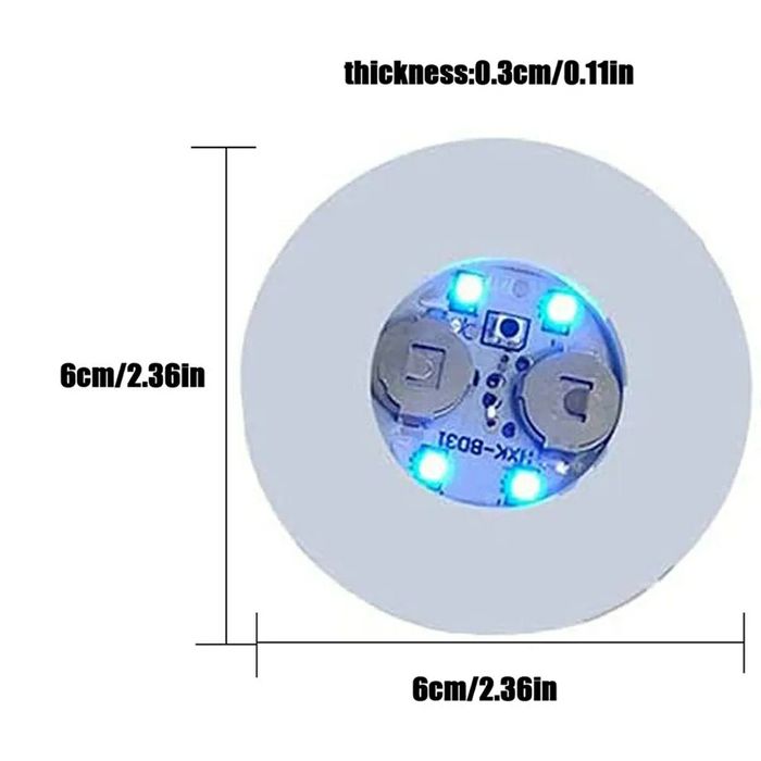 Светодиоидные наклейки для бутылок, новый год,  1 шт