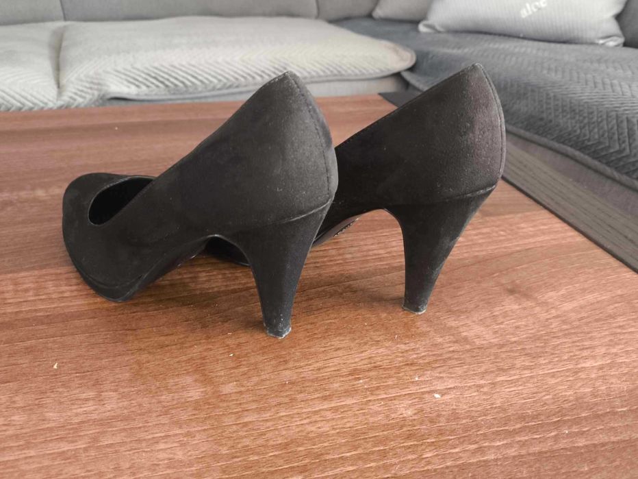 Czarne damskie eleganckie buty na obcasie GRACELAND - skóra eco roz 39