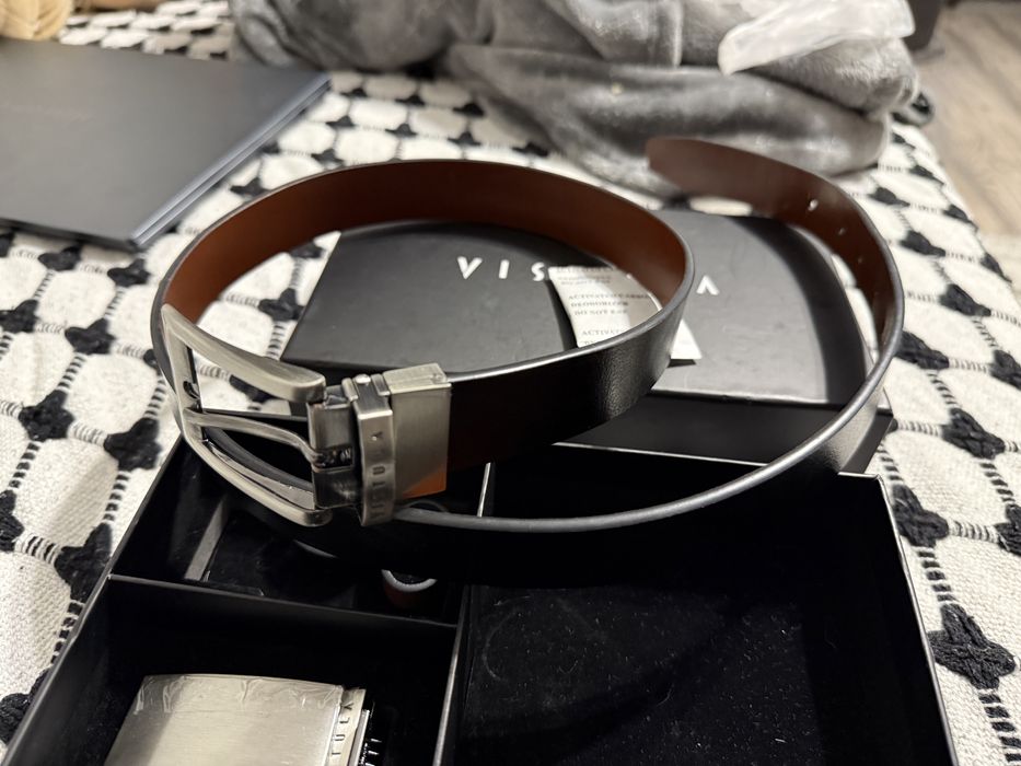 Pasek skórzany vistula czarny brązowy 100 cm