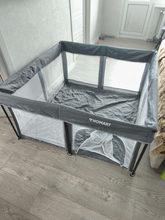 Манеж дитячий складний Homart BP 120х120 см сірий