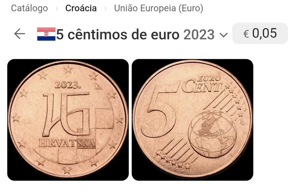 Moeda 0,05€, Croácia 2023