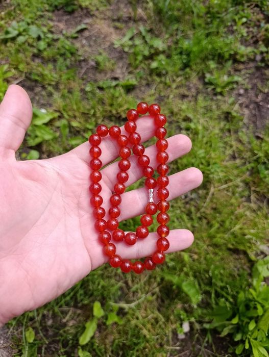 Буси з натурального агату, янтарного, медового кольору