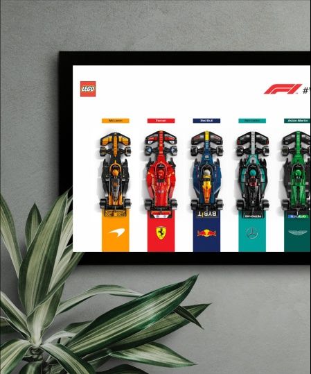 Arte de poster para moldura Lego Ferrari Speed Champions F1