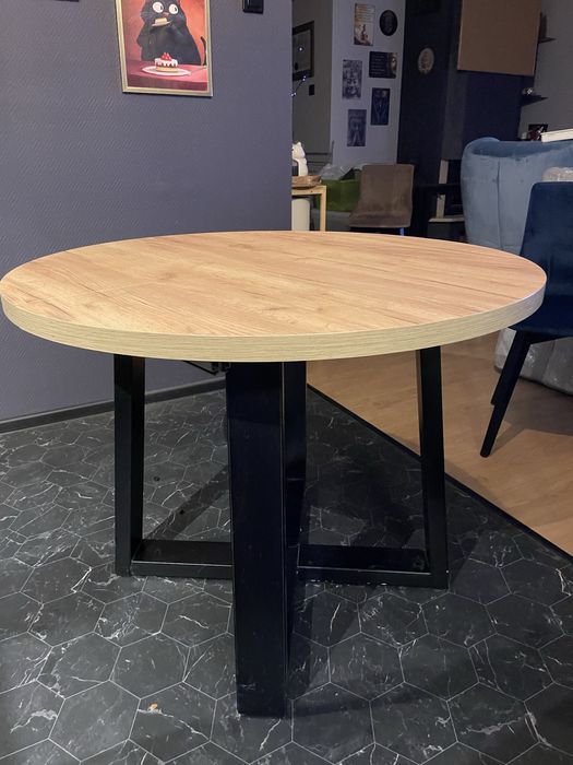 Stół okragły rozkladany loftowy srednica 90cm