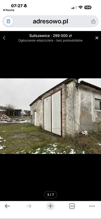 Dzialka budowlana z halą magazynową
