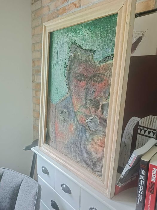 Obraz olejny "AUTOPORTRET" Stanisława Poskrobki. ORYGINALNY. 50 x 70 cm