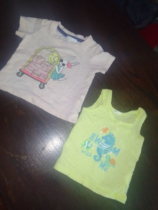 2 bluzeczki koszulki na lato 74cm Zara i Livly