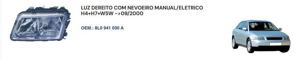 Ótica direita Audi A3 (8L1) (09/1996 04-2003)