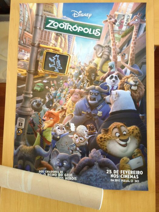 Poster original do filme Zootrópolis (portes incluídos no preço)