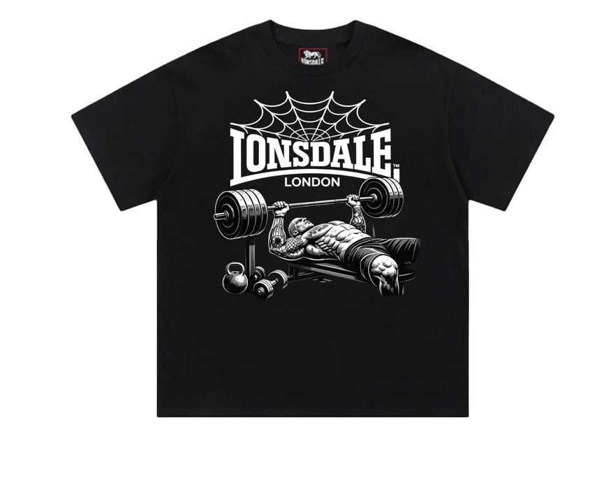 Футболки Lonsdale London spider Fight Logo черные лонсдей Новинки