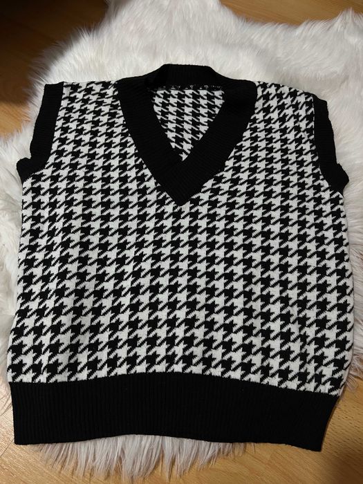 Жіноча жилетка, принт гусяча лапка