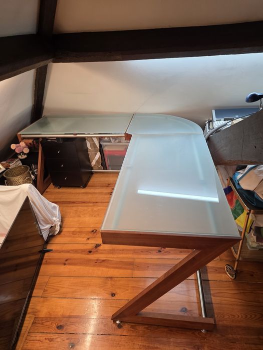 Mesa de escritório madeira em L