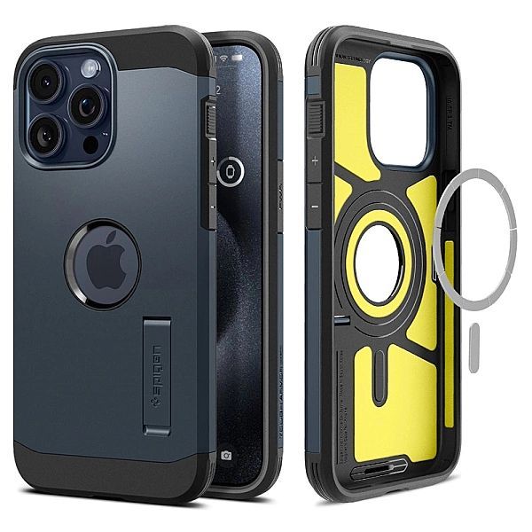 Spigen Tough Armor Mag Magsafe Iphone 15 Pro Metal Slate