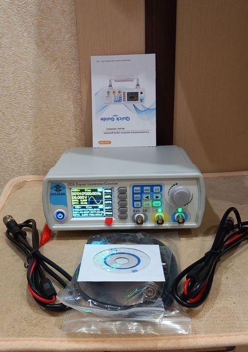 Генератор сигналов JUNTEK 60 Мгц,цифровой измеритель частоты. Новый