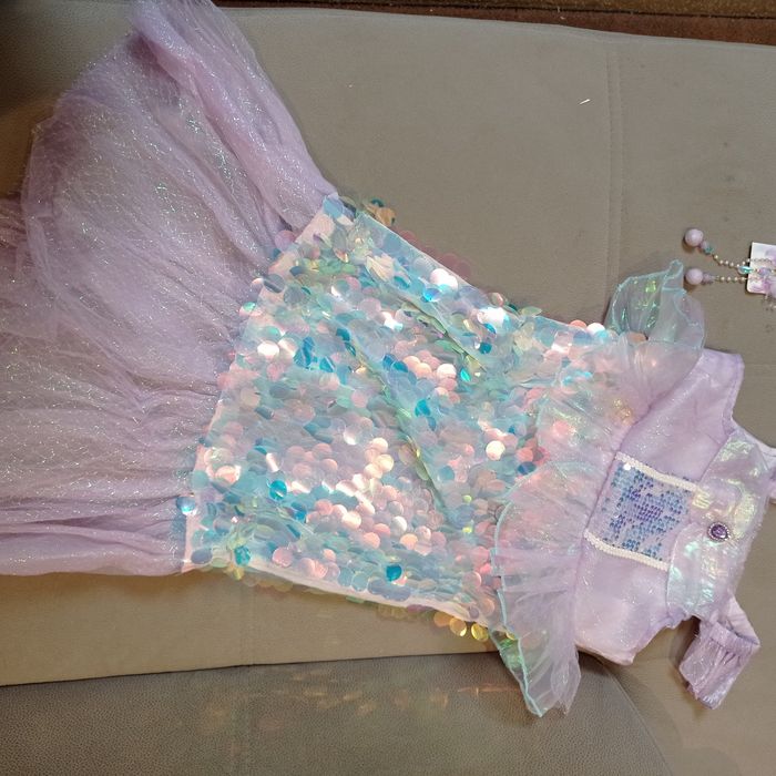 Sukienka strój przebranie karnawałowe syrenka Ariel r.122-128