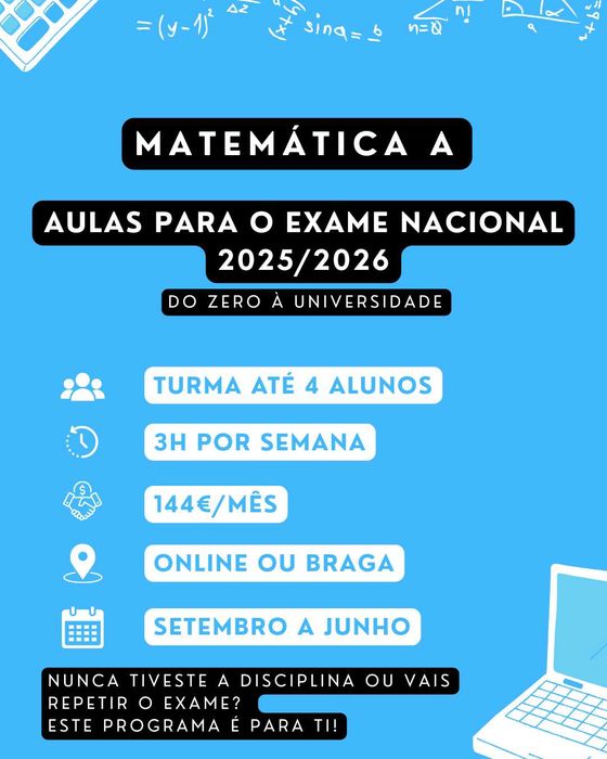MACS ou Mat A: Explicações - Preparação Exame Nacional