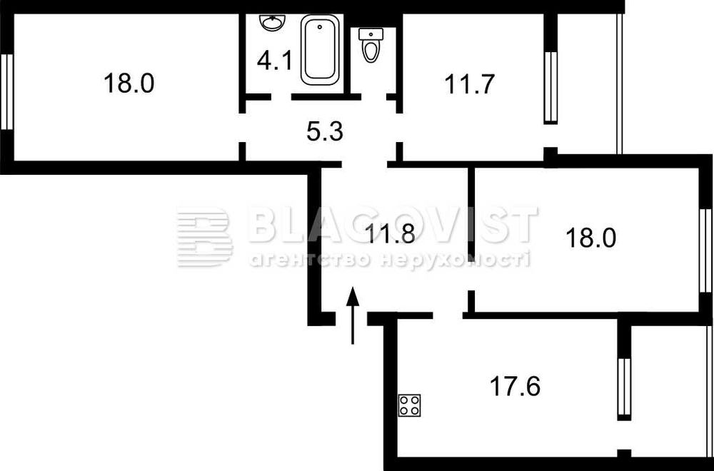 3-комнатная квартира по адресу ул. Лукьяненко Левка(Тимошенко) (площадь 96 м²) - Atlanta.ua - фото 4