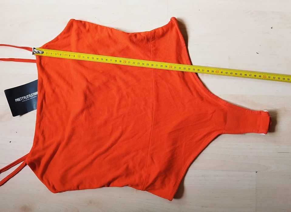 pomarańczowe body na ramiączkach L gładkie dopasowane elastyczne oranż