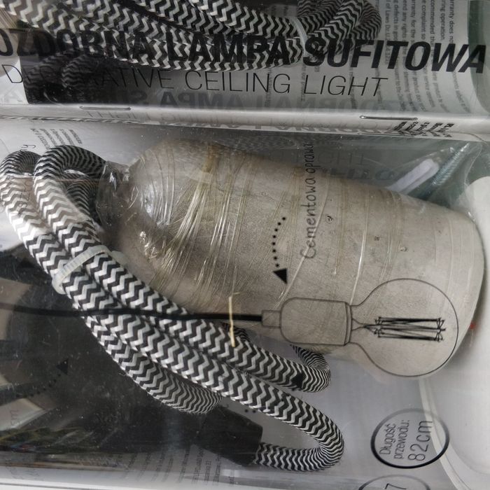 Komplet oprawek lampa beton e27 nowe loft industrial cement