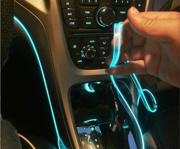 Гнучкий холодний неон, неонове підсвічування салону авто Blue 3 м
