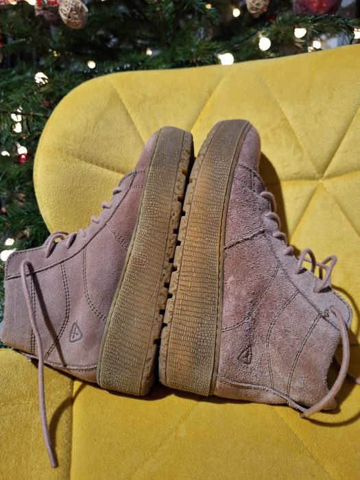 Buty zimowe jesienne różowe Tamaris 38 24cm skóra naturalna kożuszek