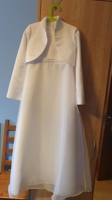 Sukienka komunijna, bolerko, halka 140 cm