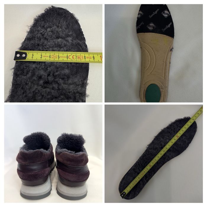 Santoni (Італія) Утеплені шкіряні кросівки на хутрі, р. 39.5-40