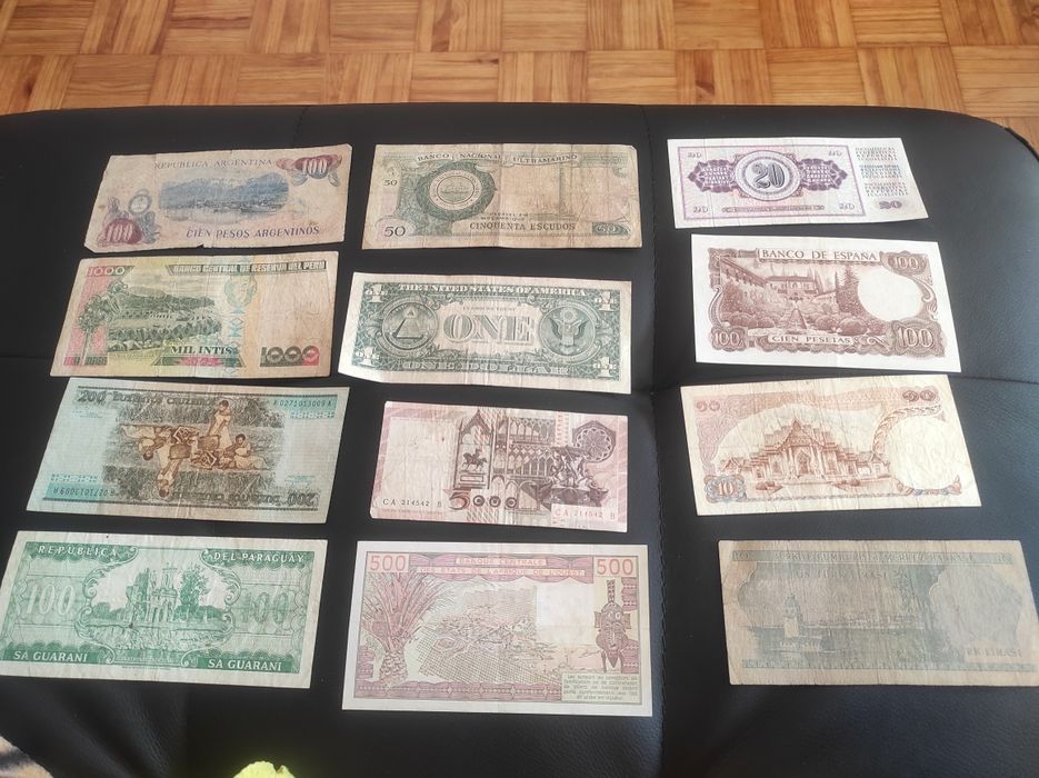 Vendo notas de coleção de vários países